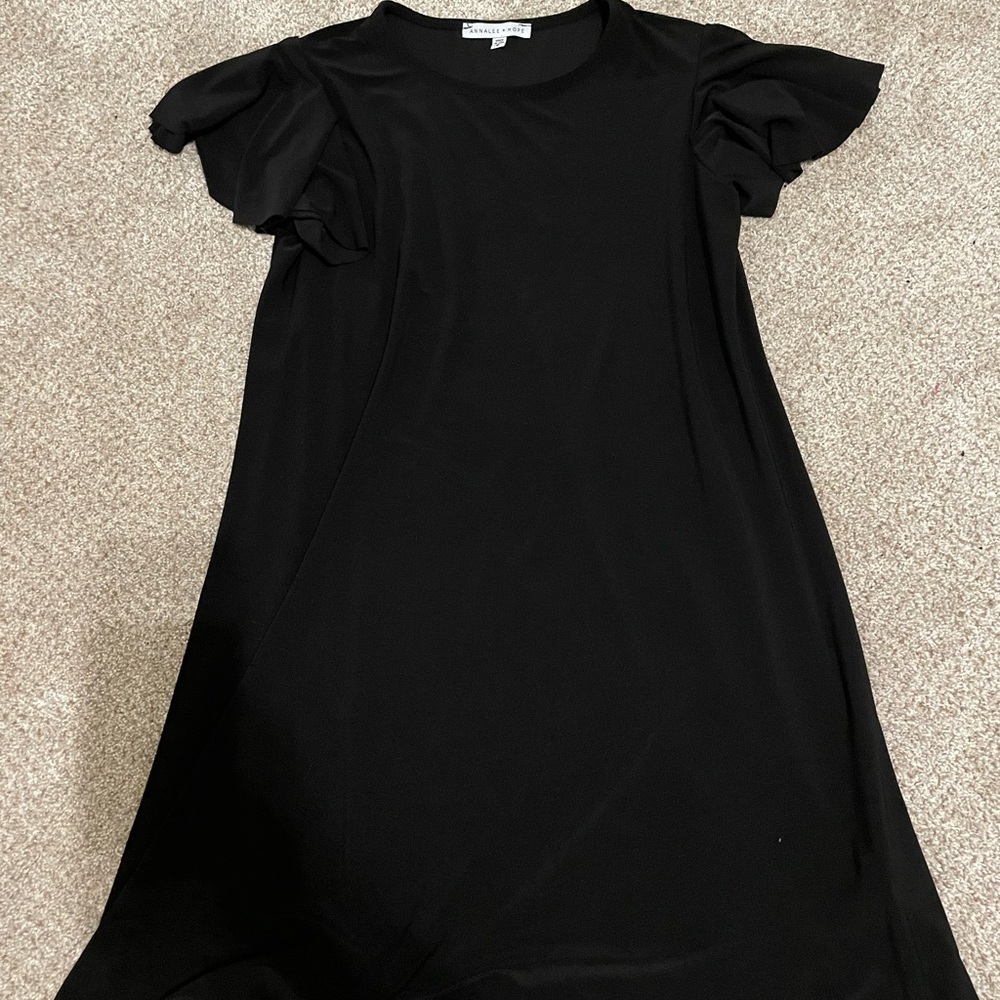 Annalee + Hope Black Ruffled Mini Dress